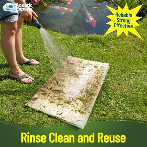Classic Koi Pond Filter Pad FINE - White Bulk Roll Pond Filter Media, Ultra-Durable Pond Filters for Outdoor Ponds, Reusable Fish Pond Filter Material, USA (3/4" - 1" x 12" x 12 feet) - Image 6