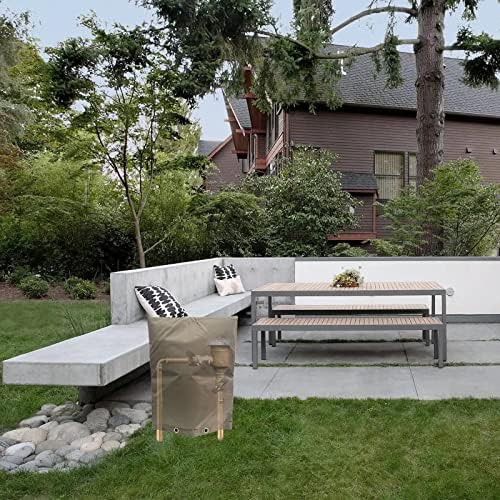 Backflow Preventers Protection, 24Wx24H inch Outdoor Pipe Insulation Cover Backflow Winter Cover Insulated Cover Pouch for Winter Pipe Freeze Protection Water Sprinkler Valve Box Controller - Image 6