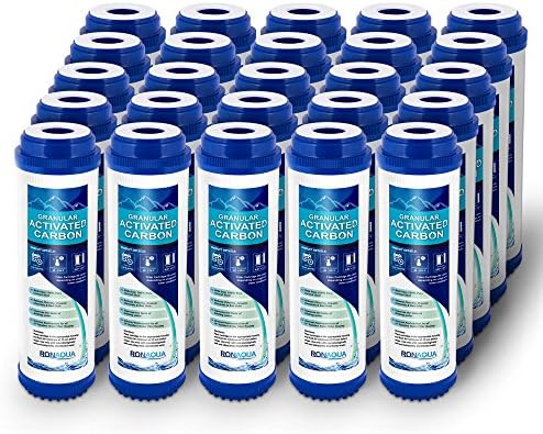 Granular Activated Carbon Water Filter Cartridge by Ronaqua WELL-MATCHED with WFPFC9001, AP117, GAC-10, FXUTC, GAC1(25 Pack) by Ronaqua