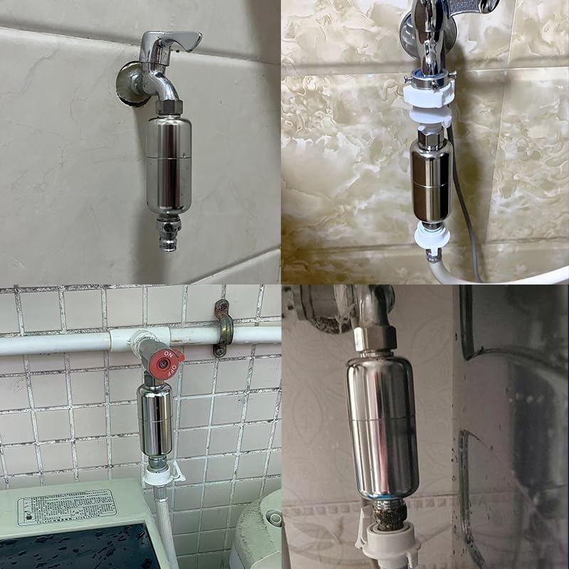 Generic Durable 304 Stainless Steel Whole House Washing Machine Sediment Filter - BPA-Free, Maintenance-Free Inline Filter with Stainless Steel Lids for Improved Laundry and General Home Use, T45-4 - Image 6