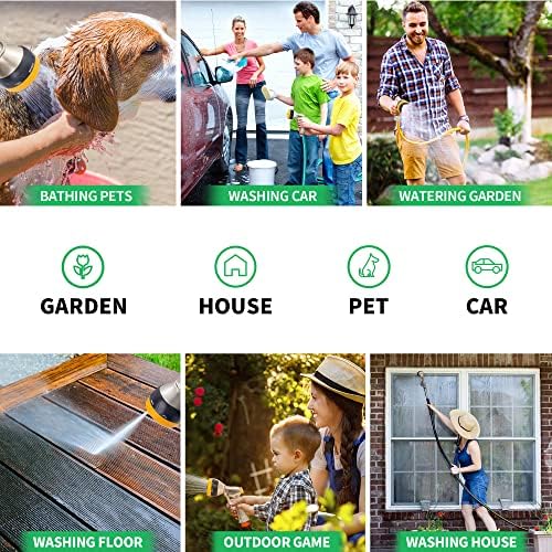 AUTOMAN Garden Nozzle Sprayer, High Pressure Spray Nozzle, 100% Metal Water Hose Nozzle, 7 Patterns Watering Nozzle, Heavy Duty Sprayer Garden Nozzle for Watering Plants & Lawns, Washing Cars & Pets - Image 5