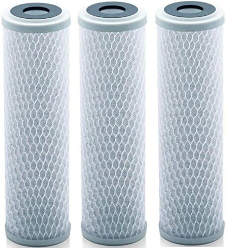 Universal 10 inch Carbon Block Water Filter Cartridge - Replacement CTO Water Purifier Filter, Activated Carbon (NSF 42 Certified) (3) by Lake+Industries