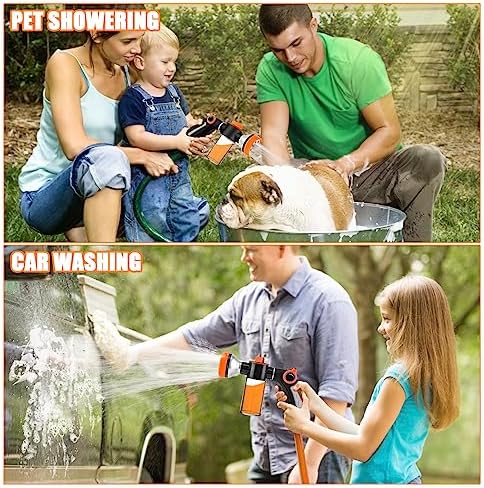 Dog Washing Hose Attachment Upgrade 8-in-1 Sprayer, Grooming Glove & Brush - Image 2