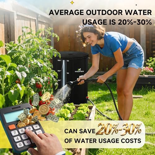 100 Gallon/380L Collapsible RainWater Collection Barrel,Water Tank&Reinforced with 2mm Frame Portable Rain Catcher,Includes Quick-Connect Tap&Sprinkler,Heavy Duty 0.6mm PVC for Long-Lasting Use,Black - Image 3