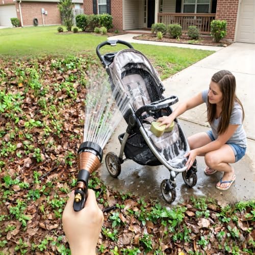 GREEN MOUNT Water Hose Nozzle Spray Nozzle, Metal Garden Hose Nozzle with Adjustable Spray Patterns, Perfect for Watering Plants, Washing Cars - Image 3