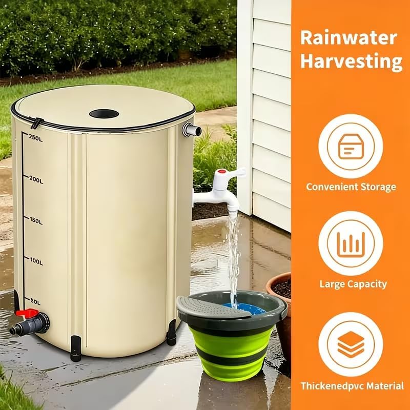 Portable Foldable Outdoor rainwater Barrel for Spring & Summer use. Ideal for Garden Irrigation, Courtyard Cleaning and Emergency Water Storage, Various - Image 6