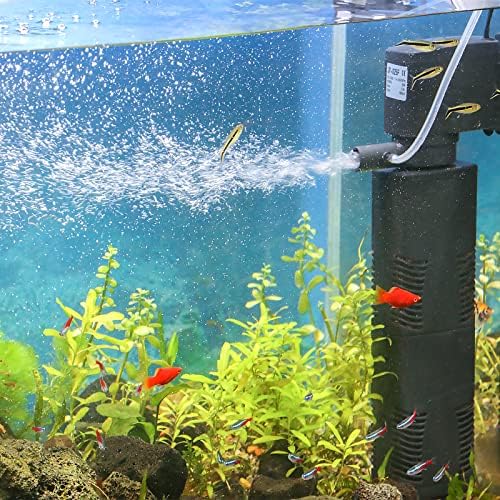 Fish Tank Filter Small Pond Filter for 100-200 Gal. Tank Crystal 420GPH Biochemical Filtration Powerful Submersible Water Pump Large Aquarium Accessories Air Supply - Image 2