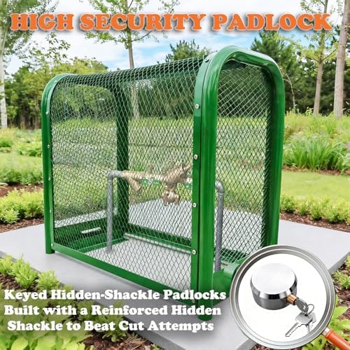 35.6″ L x 14″ W x 24″ H BIGalleons Backflow Security Cage, Green Metal Backflow Preventer Enclosure, Backflow Cage Cover with Locks(Medium) - Image 6
