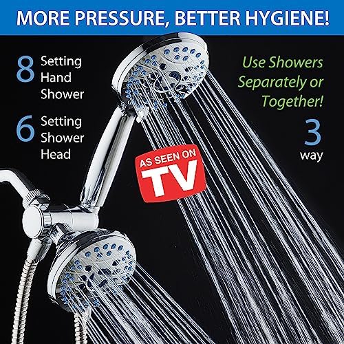 AquaCare 48-mode High Pressure 3-way Shower Head Combo w/ 2-mode Power Wash - Image 2