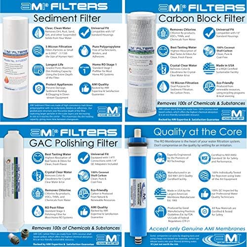 AMI 50 GPD Reverse Osmosis Membrane & Filter Replacement, 5-Stage - Image 2