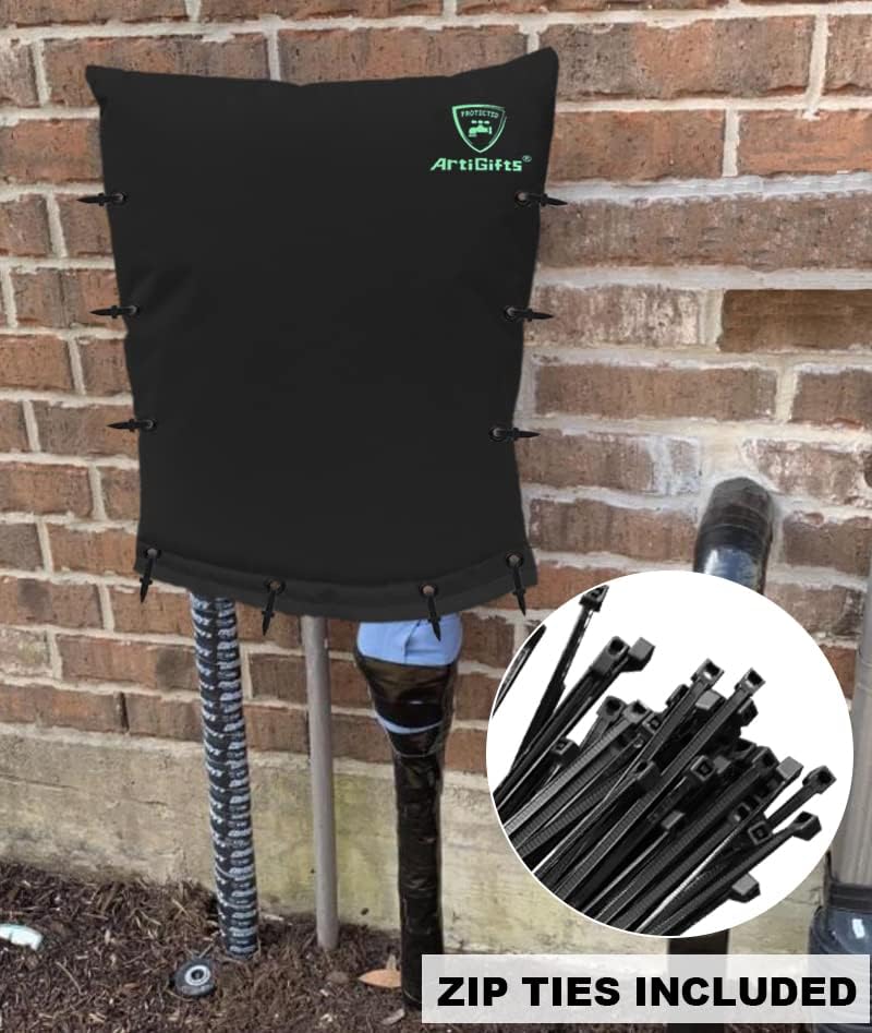 Pro Insulated Pouch - Backflow Insulation Cover for Winter Freeze Protection, Black, 20’’W x 25’’H - Measure Before Purchase - Image 5
