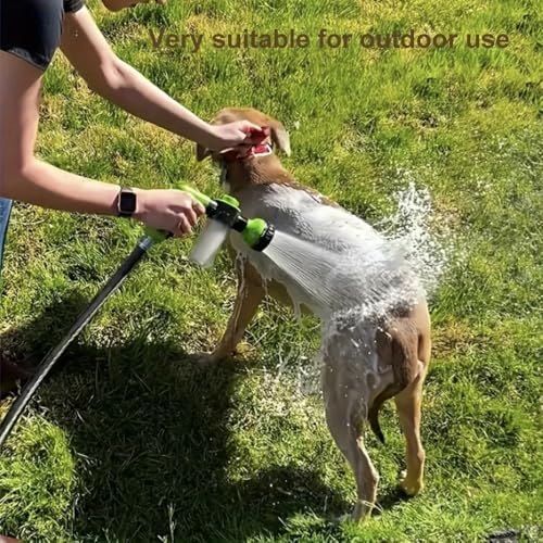 RUIFANDA Dog Wash Sprayer Outdoor with 8 Spray Modes, Soap & Shampoo Dispenser Dog Sprayer Hose Attachment, Pet Wash and Garden Hose Nozzle for Watering Plants, Car Wash, Showering Pet - Image 2