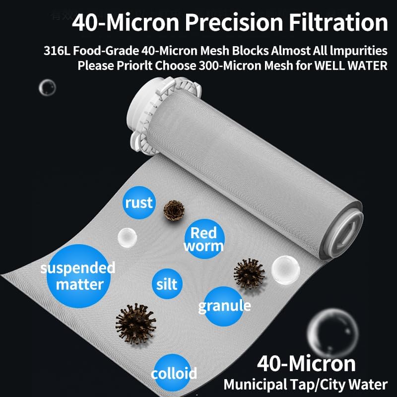 40 Micron 3/4" Sediment Filter, Filters For Well Water,Sediment Water Filter,Spin Down Whole House for Water,Washing Machine Filter Free - Image 5