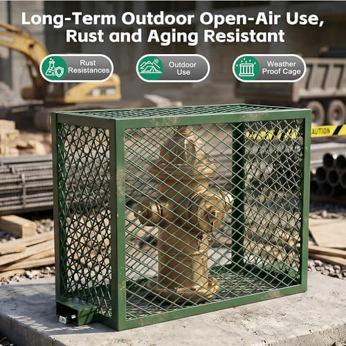 Backflow Preventer Cage, Heavy-Duty Outdoor Steel Protector with 2 Locks (44.4 x 13.4 x 24 in) - Image 3