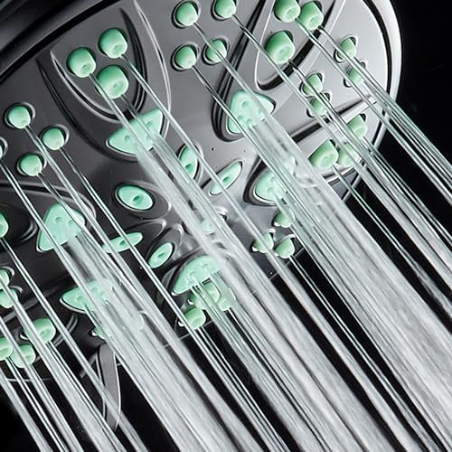 AquaDance Antimicrobial – Anti-Clog High-Pressure 6-Setting Hand Shower with Microban Nozzle Protection from Growth of Mold, Mildew & Bacteria for Stronger Shower! 3 Jet Color Choices – 4" Coral Green - Image 7