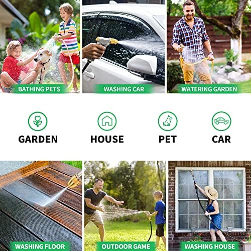 AUTOMAN Garden Hose Nozzle Sprayer - High Pressure 100% Metal Water Spray Nozzle With 4 Patterns - Heavy Duty for Watering Plants, Lawns, Washing Cars & Pets - Image 5