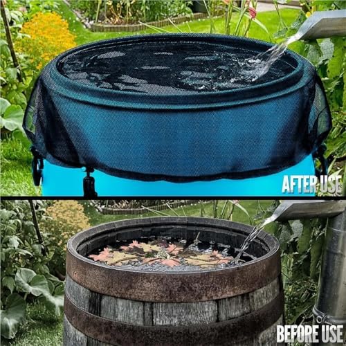 Mesh Cover for Rain Barrels 6Pcs Mesh Cover for Rain Barrel with Drawstring Water Collection Buckets Cover Rain Collection Barrels Netting Screen 39Inch - Image 6