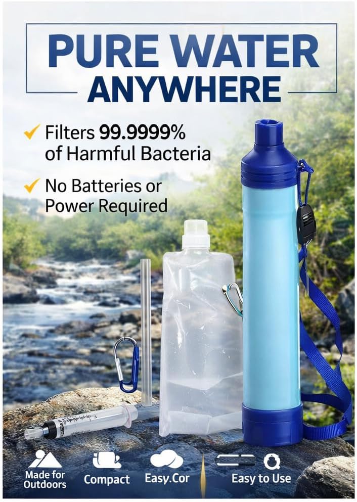 Portable Water Filter Straw Kit, 2 Pack - Image 3