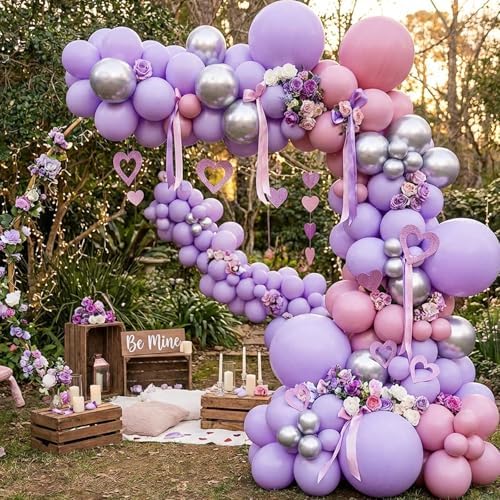 APLANET 150pcs Pastel Purple Balloon Different Sizes 18 12 10 5 Inches Light Lavender Purple Balloons for Birthday Wedding Baby Shower Engagements Anniversary Party, Arch Kit Decoration - Image 5