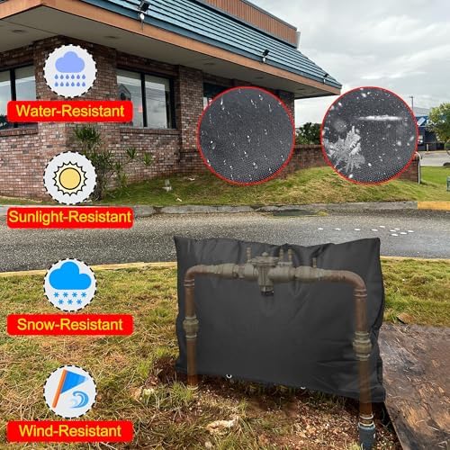 Backflow Preventer Insulation Weatherproof Covers, Pressure Vacuum Breaker Valve Insulated Covers Winter Freeze Protection, Outside Irrigation Sprinkler System Pipe Bag Pouch, 40" W x 36" H - Image 5