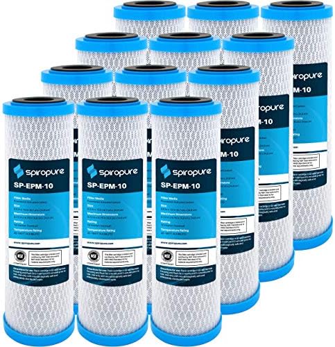 SpiroPure SP-EPM-10 10x2.5 Carbon Block Water Filter EPM-10 CB-25-1010 12PK by SpiroPure