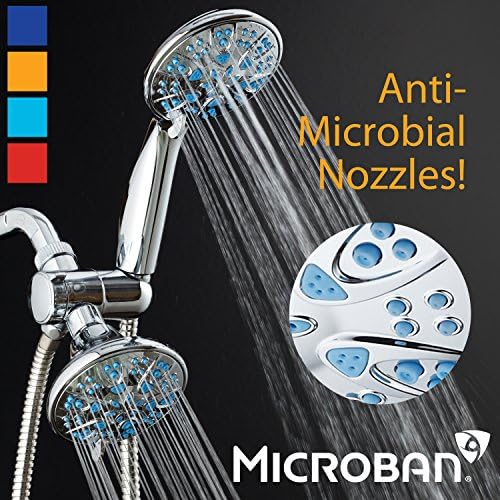 AquaDance for California - Premium High Pressure Antimicrobial 30-setting 3 Way Dual Handheld Shower Head Combo, Stainless Steel Hose, Water Diverter - Chrome Finish - Image 4