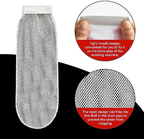 64-Piece Lint Trap and Cable Ties Set for Washing Machine, Includes 16 Nylon Mesh Lint Traps and 48 Cable Ties, Easy and Effective Lint Filtration (White) - Image 3