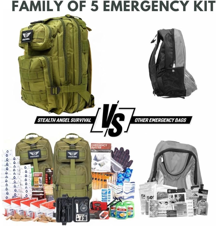 Stealth Angel Survival - 72 Hour Family Emergency Kit - 1-5 Person Survival Bag for Earthquakes, Hurricanes, and Other Natural Disasters - Image 3