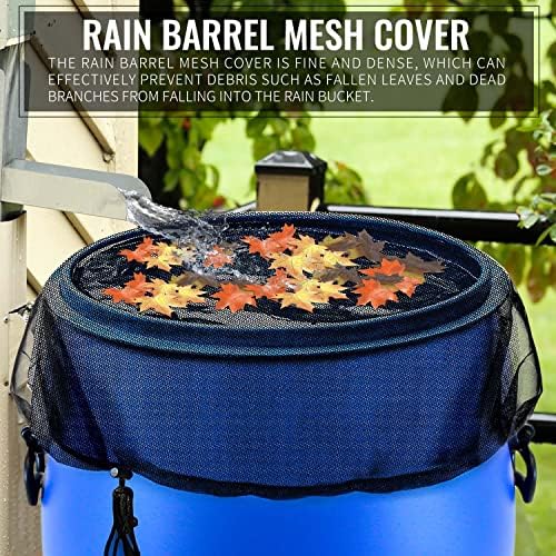 2Pcs Rain Barrel Mesh Cover with Drawstring, Rain Barrel Net - Image 5