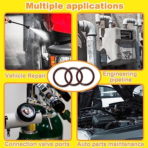 KEZE 382 Pcs SAE Viton O Ring Assortment Kit 30 Sizes Brown O-Ring Set for Various Automobiles Engines Pumps cylinders Plumbing High Temperature Chemicals Resistance 75A with O Rings Hook - Image 7