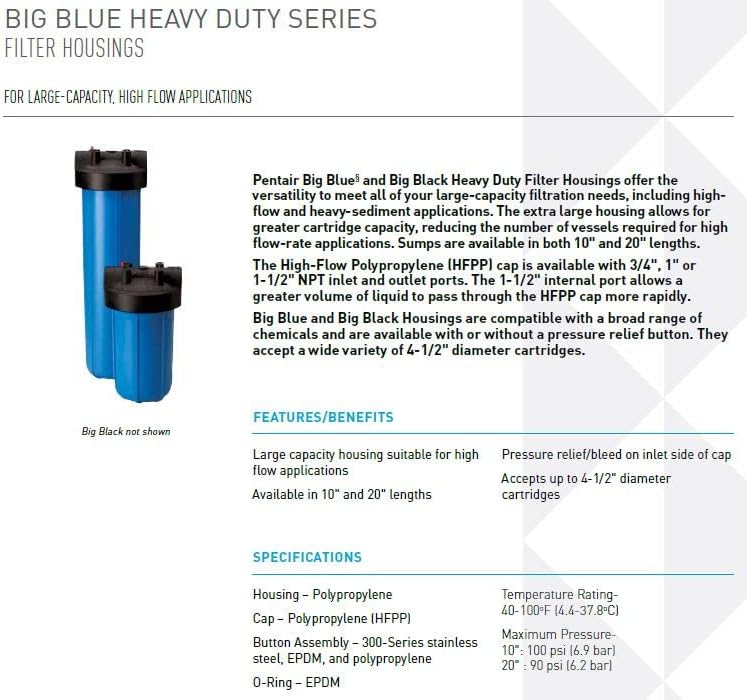 Pentair Pentek Big Blue Filter Housing and Sediment Water Filter Bundle | R50-BB - Image 3