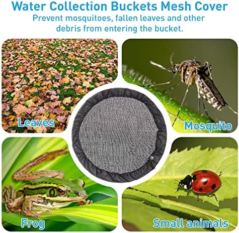 Mesh Cover for Rain Barrels with Drawstring, Water Collection Buckets Tank Protector, Rain Bucket Netting Screen Cover for Outdoor Garden, 37.4 Inches - Image 7