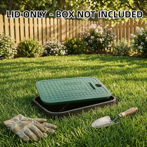 2 Pcs 113c Series Replacement Irrigation Valve Box Cover (12 x 17 Inch), Heavy Duty PP Sprinkler Box Lid with Protective Plug, UV-Resistant Water Valve Protector for Outdoor Lawn & Garden, Green - Image 7