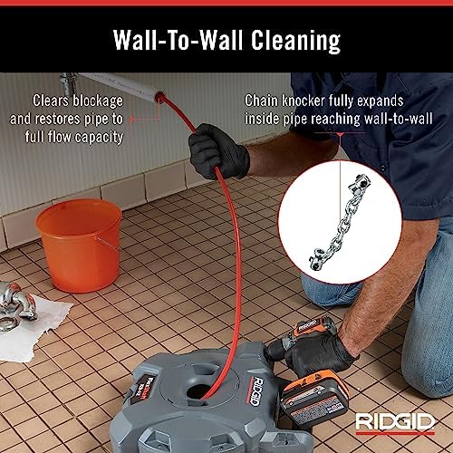 RIDGID 74978 K9-12 FlexShaft 1/4" x 30' Wall-to-Wall Professional Drain Cleaning Machine, Compact Drain Cleaner for 1-1/4" to 2" Pipes - Image 4