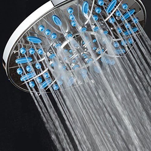 AquaDance 7-inch 6-Setting Rainfall Showerhead with Anti-Microbial Microban Protection from Mold, Mildew, and Bacteria - Clog-Free Wave Blue Jets, Chrome Finish - Image 6
