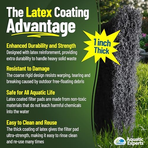 Aquatic Experts Classic Koi Pond Filter Pad COARSE – Bulk Roll Pond Filter Media, Rigid Ultra-Durable Latex Coated Fish Pond Filter Material US (24" x 56", Coarse (Black)) - Image 3