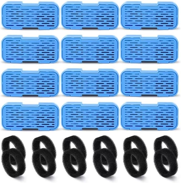 AOOGITF Official Cat Water Fountain Filters, 24 Packs(12 Filters + 12 Sponges) Cat Fountain Replacement Filters for AOOGITF Cat Fountain, with Activated Carbon Filter, Ultra-fine fiber by AOOGITF