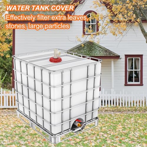 MECCANIXITY 245mm IBC Lid Filter Cover, 3-Way Plastic IBC Tote Hose Adapter 1000L Rainwater Tank Container with Washable Nylon Filter for 275 Gallon Water Tanks, Red/White - Image 6