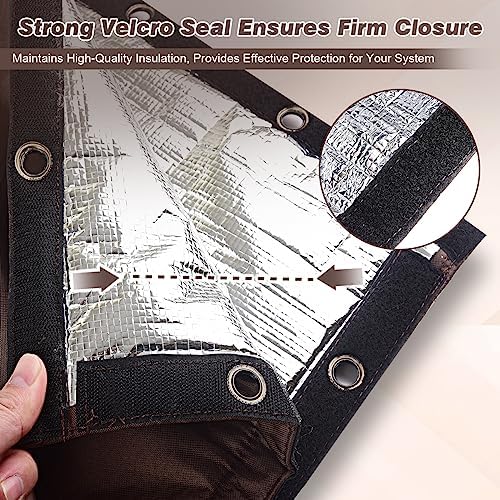 Backflow Preventer Insulation Cover - Winter Freeze Protection for Outdoor Pipes, Irrigation & Sprinkler Valves, 16''W x 20''H (Brown) - Image 6