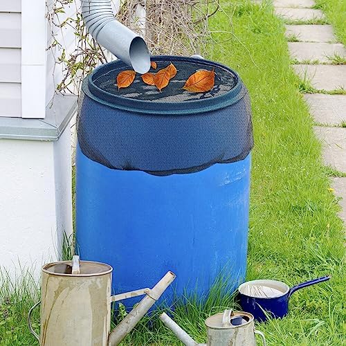Surakey Black Mesh Cover for Rain Barrel with Drawstring, Water Collection Buckets Cover Rain Collection Barrels Netting Screen to Keep Leaves Fallen Mosquito and Debris Out (60cm) - Image 7