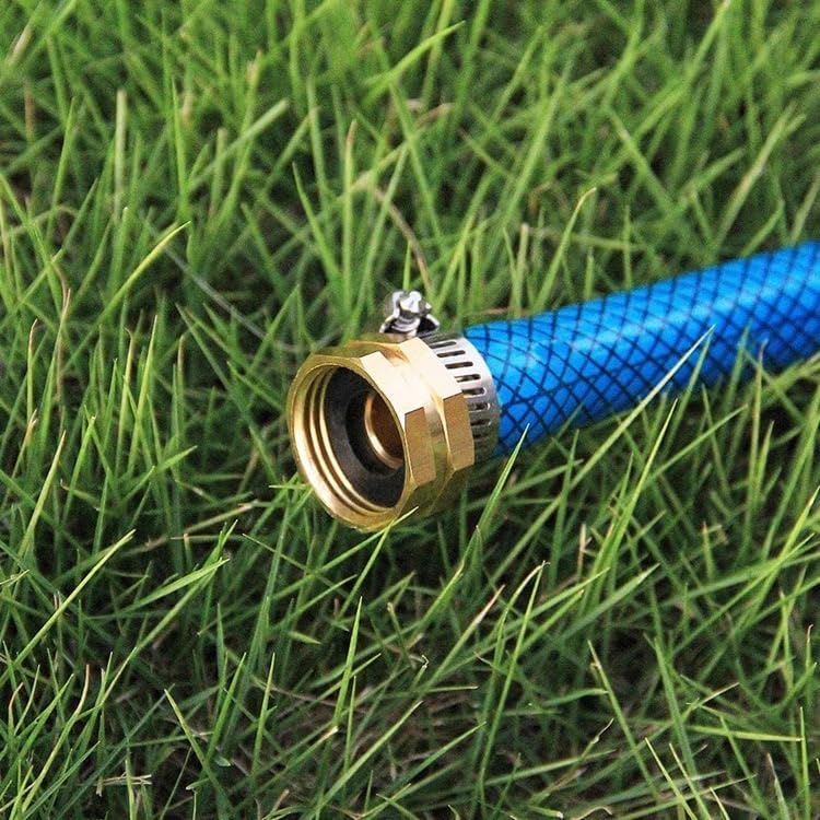 Garden Hose Adapter Swivel Fitting, 5/8" Barb x 3/4" GHT Connector,Heavy Duty Brass Hose Connectors with Stainless Clamps for Watering System Outdoor Faucet (Male+Female) - Image 4
