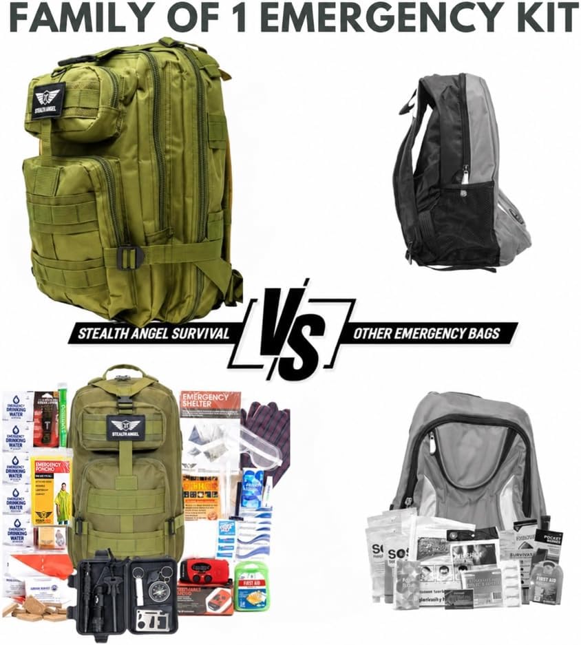 Stealth Angel Survival - 72 Hour Family Emergency Kit - 1-5 Person Survival Bag for Earthquakes, Hurricanes, and Other Natural Disasters - Image 3