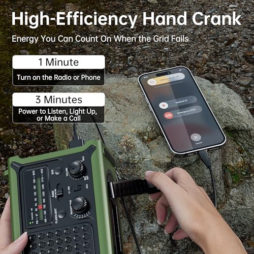 Solar Radio Emergency Hand Crank 12000mAh with Clear Signal - Image 6