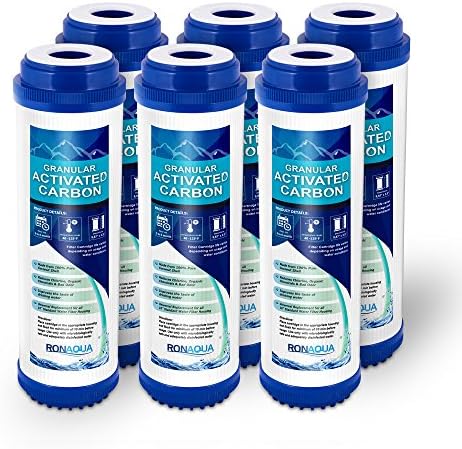 Granular Activated Carbon Water Filter Cartridge by Ronaqua WELL-MATCHED with WFPFC9001, AP117, GAC-10, FXUTC, GAC1(6 Pack) by Ronaqua