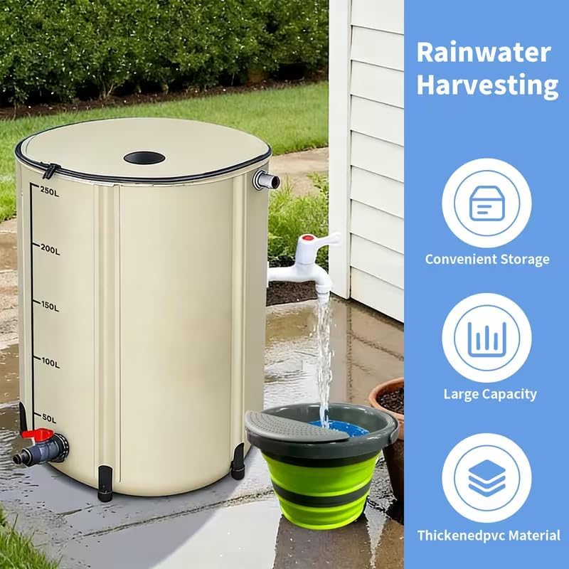 Portable Foldable Outdoor rainwater Barrel for Spring & Summer use. Ideal for Garden Irrigation, Courtyard Cleaning and Emergency Water Storage, Various - Image 3