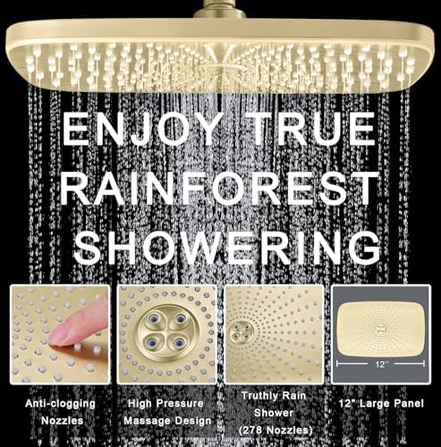 Rain Shower Head with Handheld Showerhead, Glod 1.75GPM 460311 - Image 3