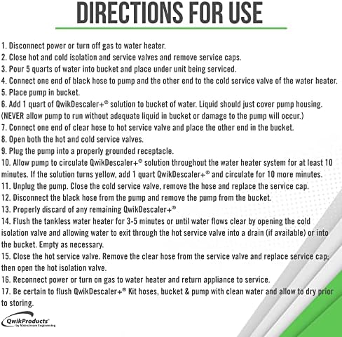 QwikDescaler+ Concentrated Tankless Water Heater Descaler Solution (Kit) - Image 6
