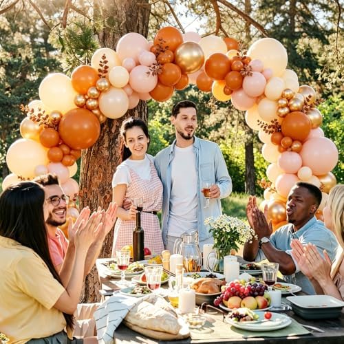 Orange Pink Fall Balloon Arch Kit for Autumn Thanksgiving Party Decorations - Image 5