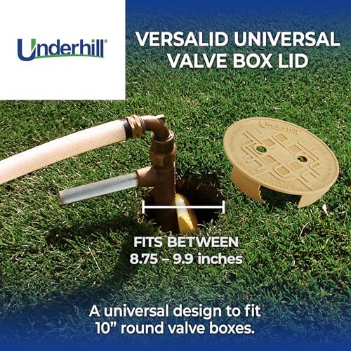 Underhill Sprinkler Valve Round Box Lid, VersaLid 10 Inch Universal Cover for Automatic Irrigation System, Tan, VL-10T-4, 4 Pack - Image 2