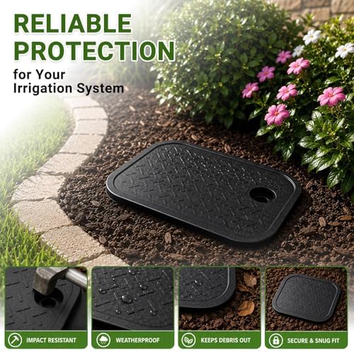 8" Oval Sprinkler Valve Box Cover, Black Irrigation Cap, 1 Pc - Image 3